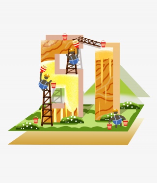 劳动节建设宣传装饰图