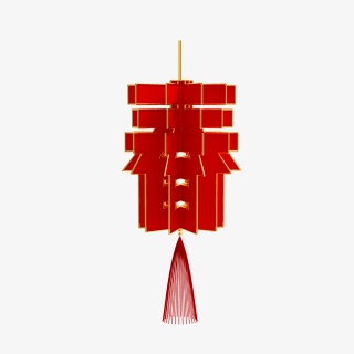 2021红色新年灯笼春字装饰素材