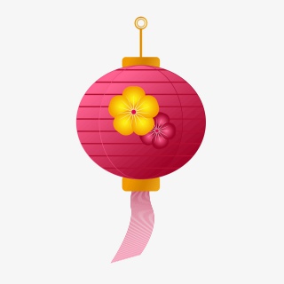 矢量灯笼贴花渐变灯笼新年免抠元素