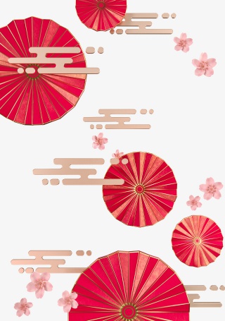 喜庆春节双11促销活动节日中国风樱花祥云