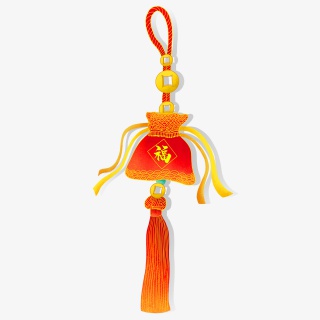 红色喜庆卡通新年福袋挂坠
