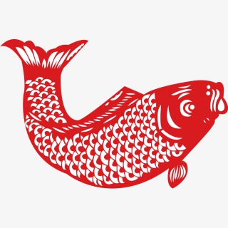 红色剪纸鱼