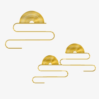 金色祥云金属线条png