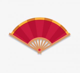 红色扇子装饰图案