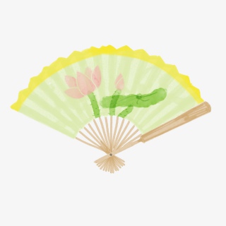 中国风的扇子手绘插画