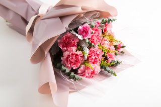 粉色花束鲜花康乃馨摄影图