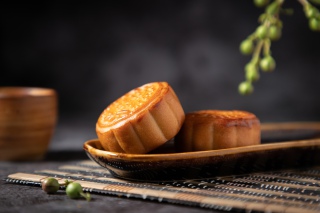 月饼背景摄影图
