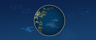 简约大气新式中国风蓝色渐变春节背景