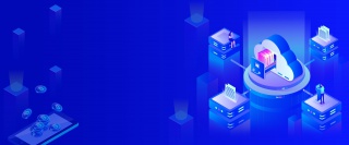 2.5D商务科技风办公金融比特币海报