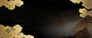 中国风高端黑金古典电商banner海报