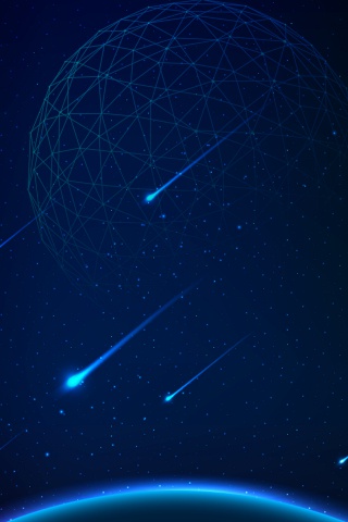 科技感闪烁流星黑色背景PSD分层广告背景