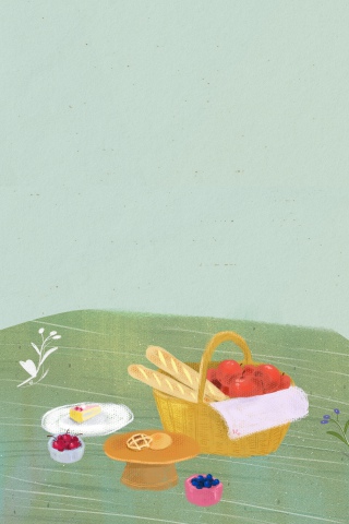 清新食物促销食材海报插画