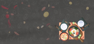 美食简约黑色banner