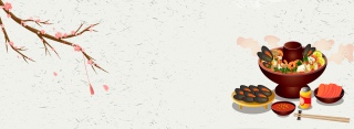 火锅灰色简约banner