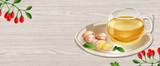 夏季养生小清新白色背景