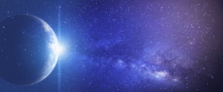 创意星空月食仰望夜空banner