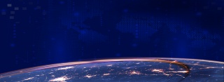 电子科技蓝色背景简约风格海报banner