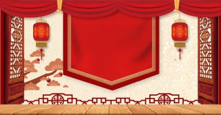 复古中国风新年春节家用电器海报背景