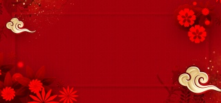恭贺新春文艺烫金古典红色banner