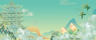 端午节中国风清新海报背景