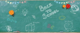 开学季欢迎新同学黑板手绘banner