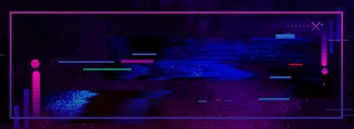 抖音故障风艺术线条蓝色渐变banner